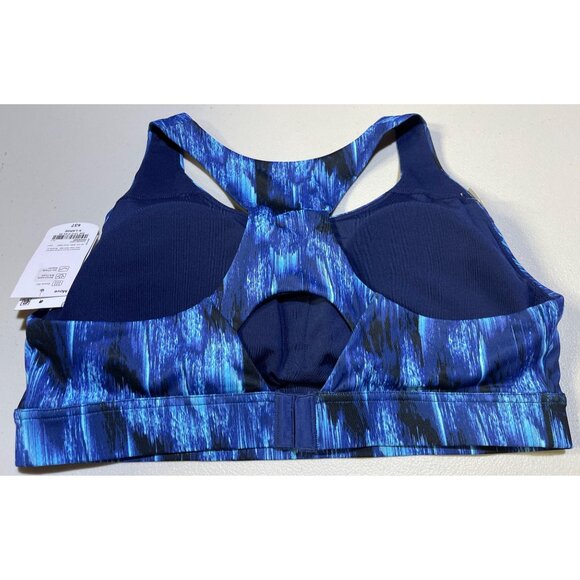 Xersion Womens Size XL Sports Bra Medium Support Adjustable Back Blue and Black - Picture 2 of 10